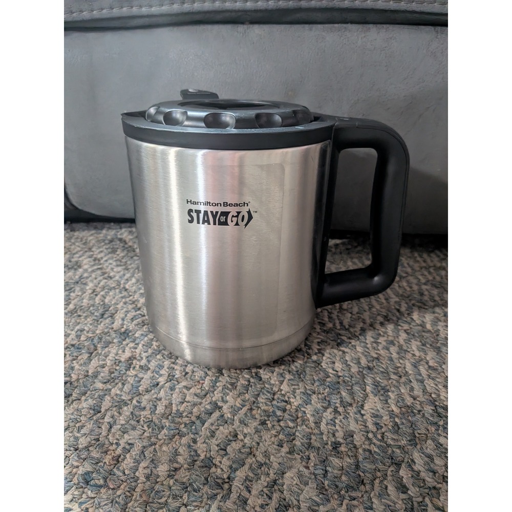 Hamilton Beach Stay or Go Stainless Steel Thermal Travel Mug Coffee Cup Black